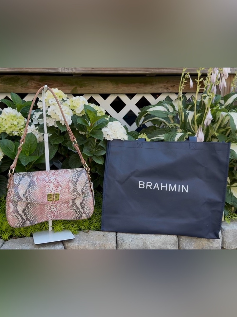 Brahmin Nerida Shoulder Bag Multi Skyterra Pink Gold Leather - Picture 2 of 12